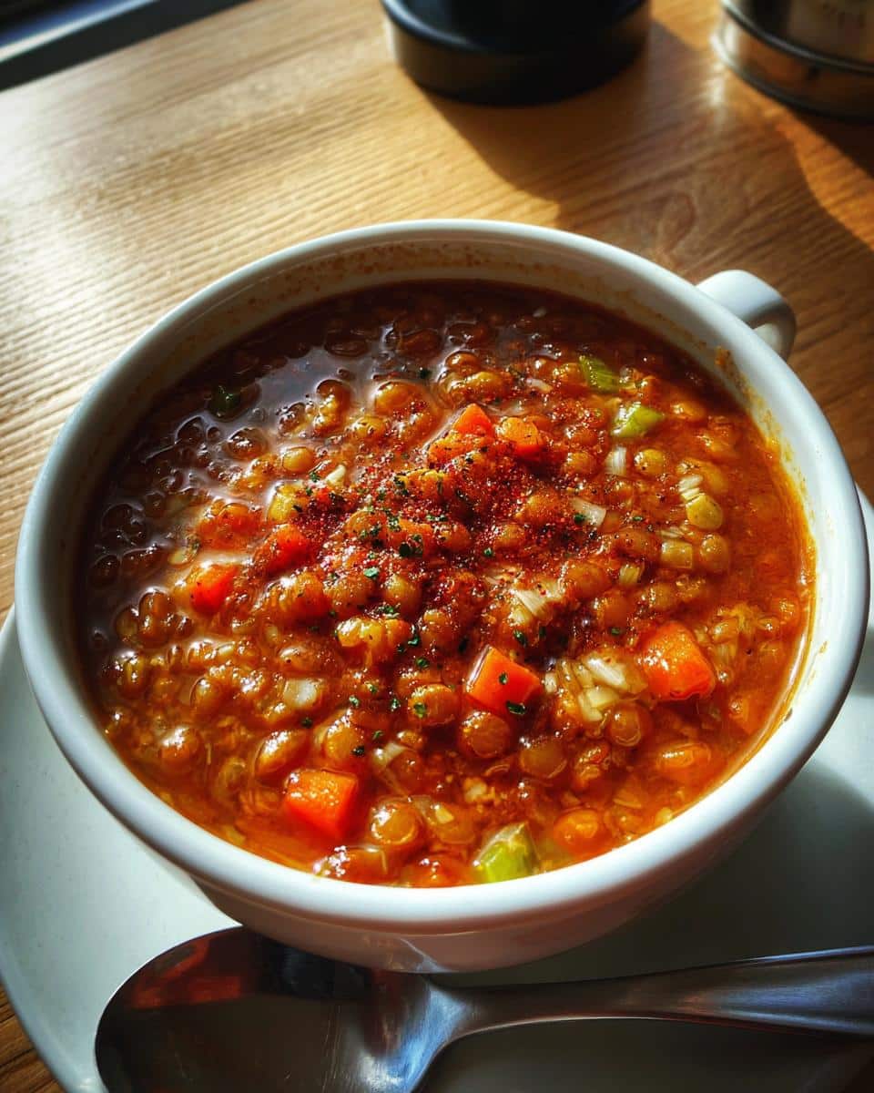 Hearty Lentil and Vegetable Soup with Smoked Paprika - detail 2