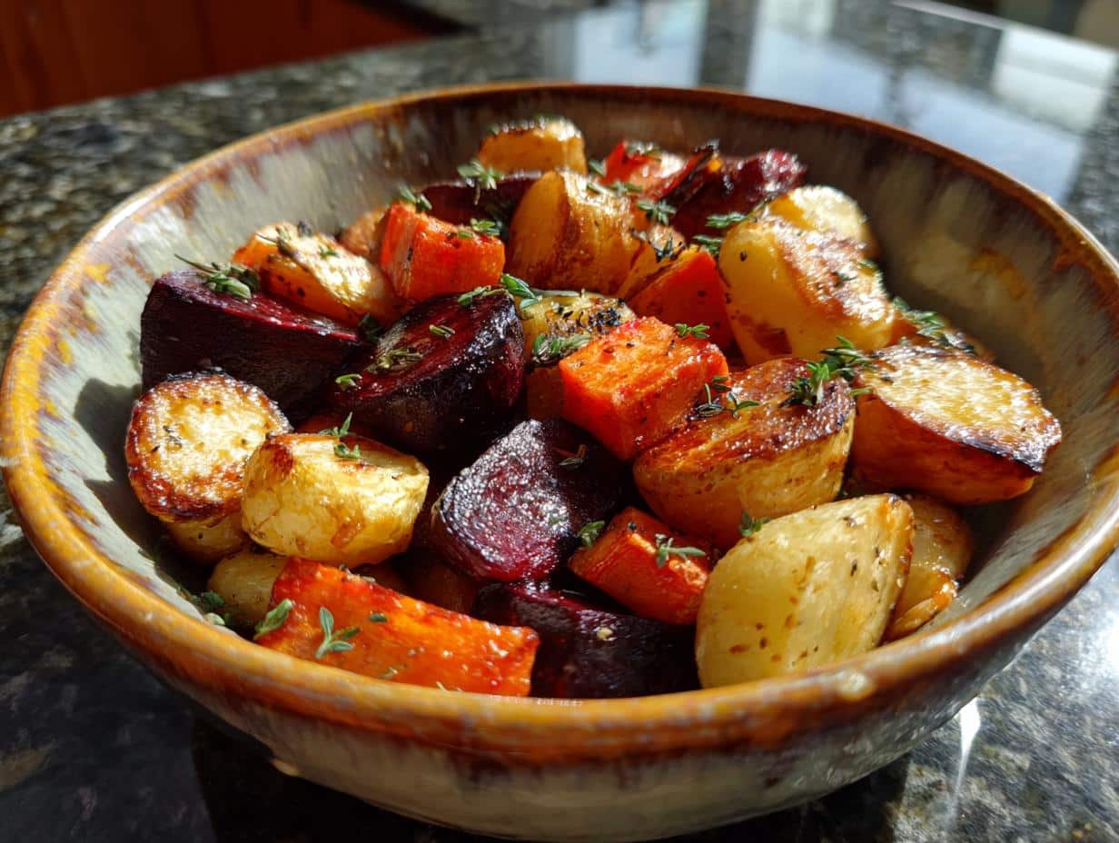 Magical 30-Minute Honey Roasted Root Vegetables with Thyme