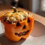 Jack-o'-Lantern Stuffed Bell Peppers