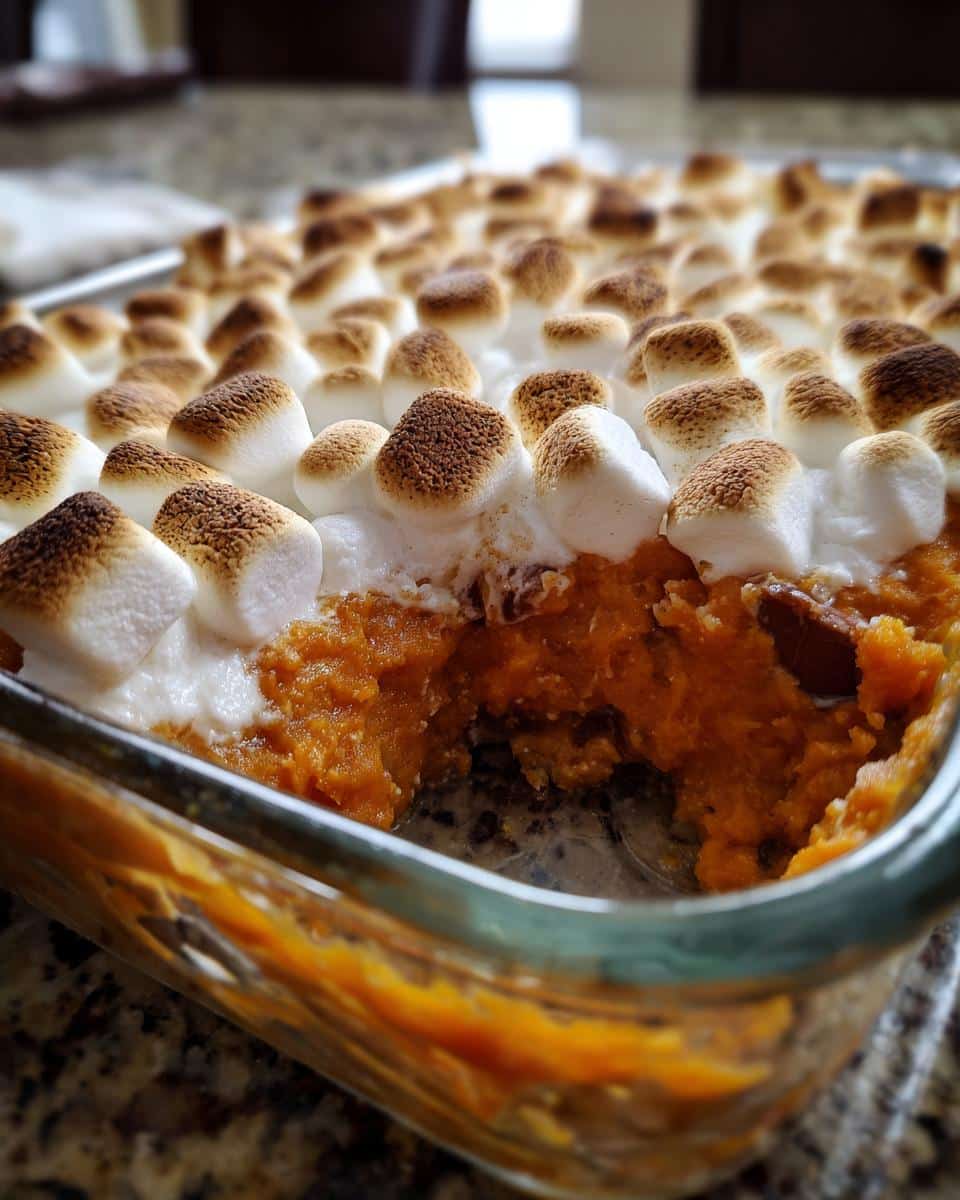 Loaded Sweet Potato Casserole with Marshmallows - detail 2