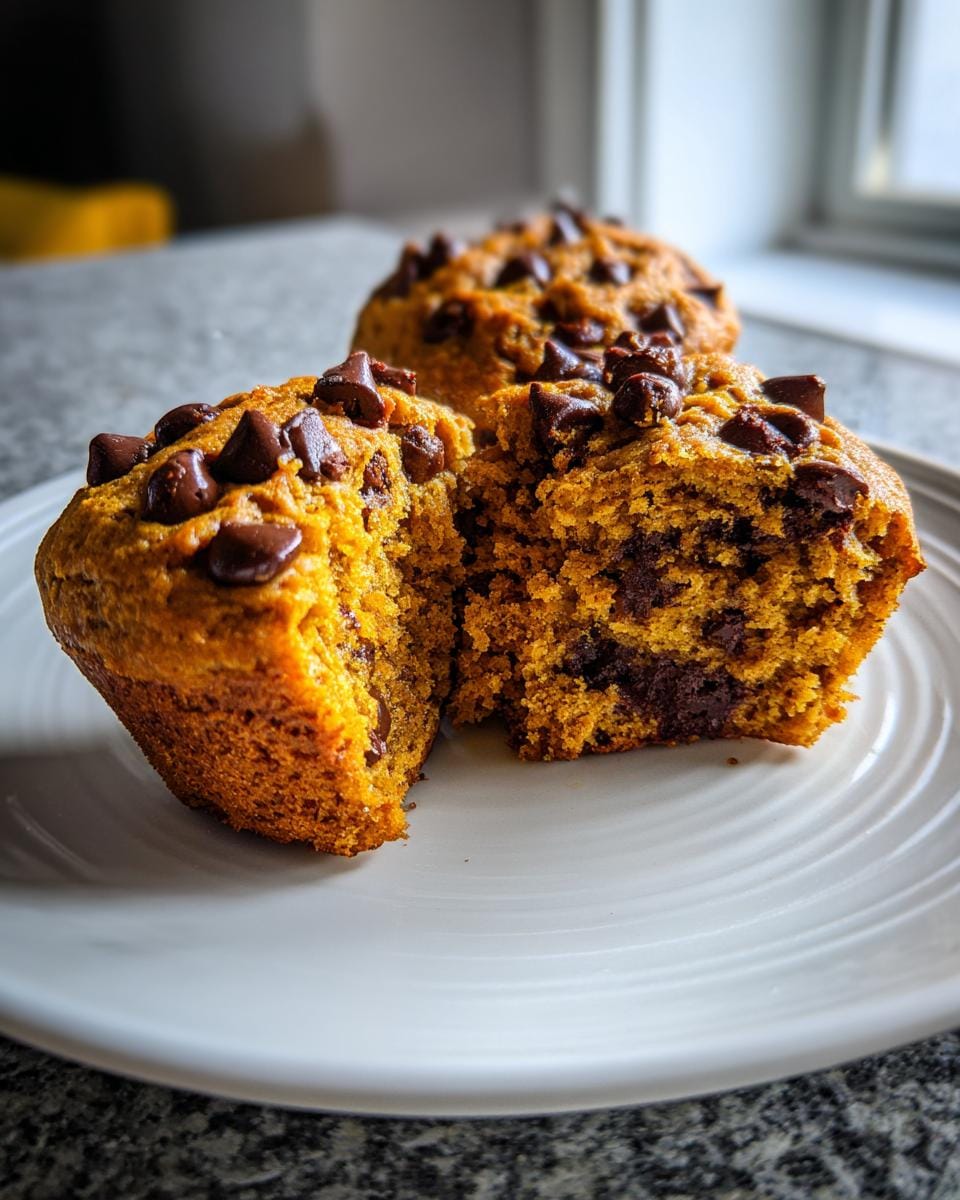 Low Calorie Pumpkin Chocolate Chip Muffins. - detail 2