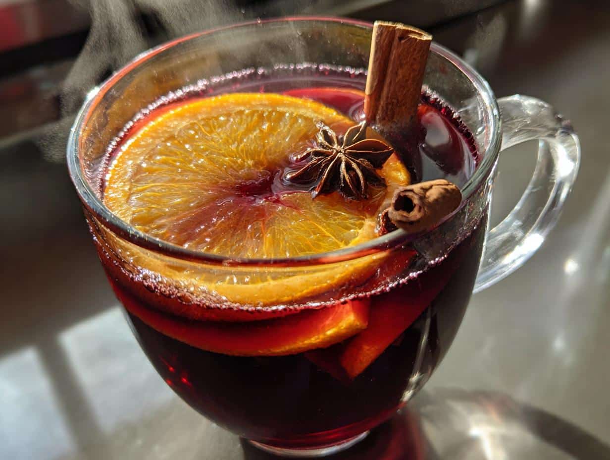 Cozy Mulled Wine with Orange and Cinnamon Sticks Recipe