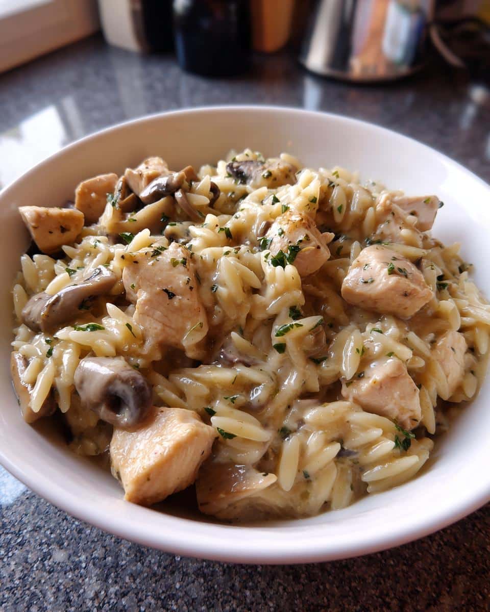 One-Pot Creamy Chicken and Mushroom Orzo - detail 1