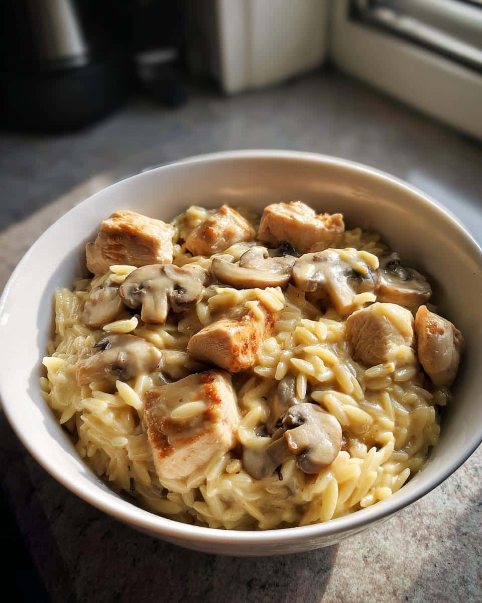 One-Pot Creamy Chicken and Mushroom Orzo - detail 2