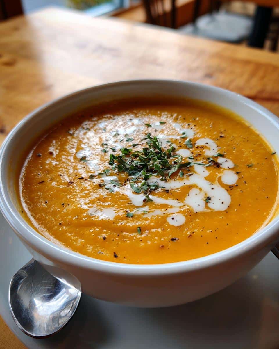 Silky Butternut Squash Soup with Coconut and Ginger - detail 1
