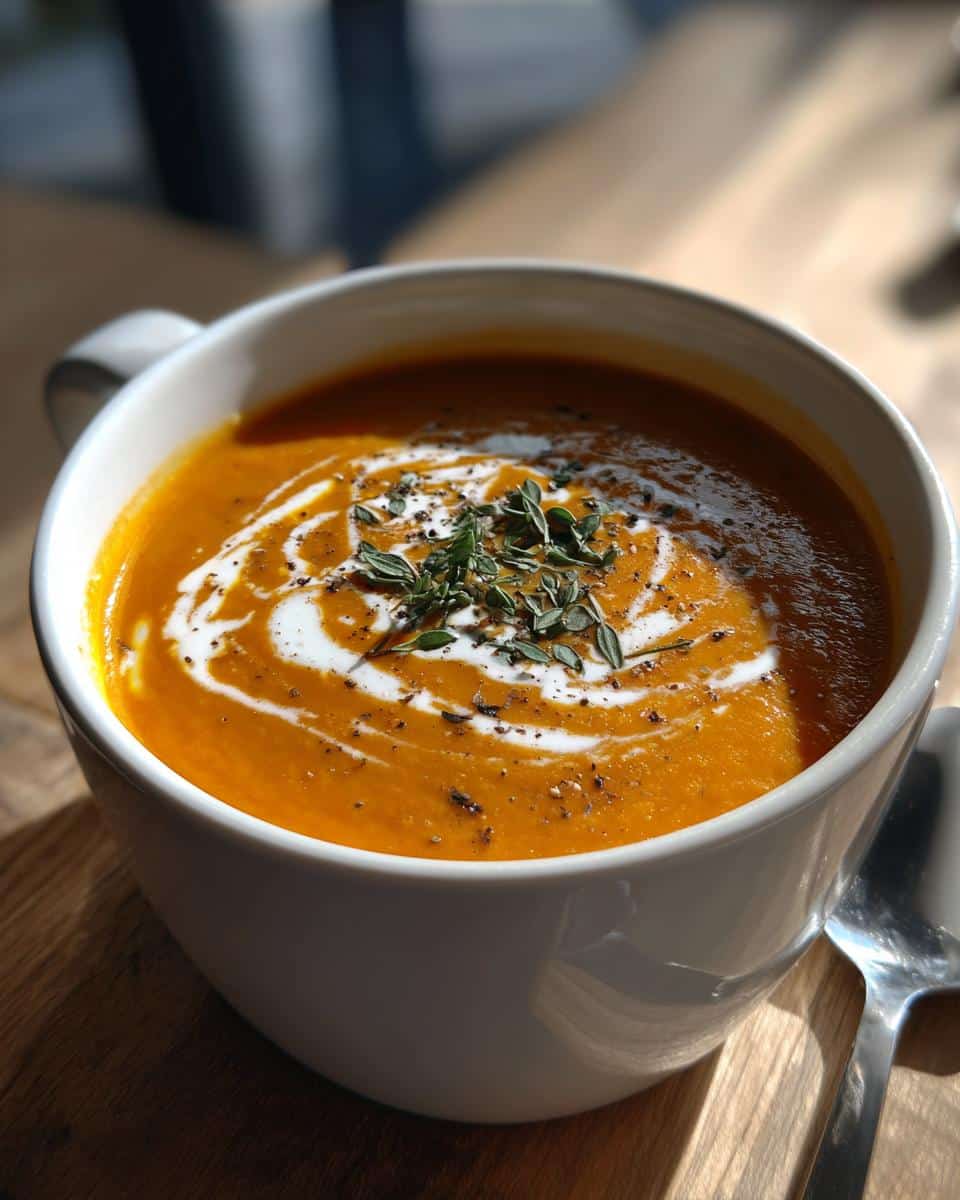 Silky Butternut Squash Soup with Coconut and Ginger - detail 2