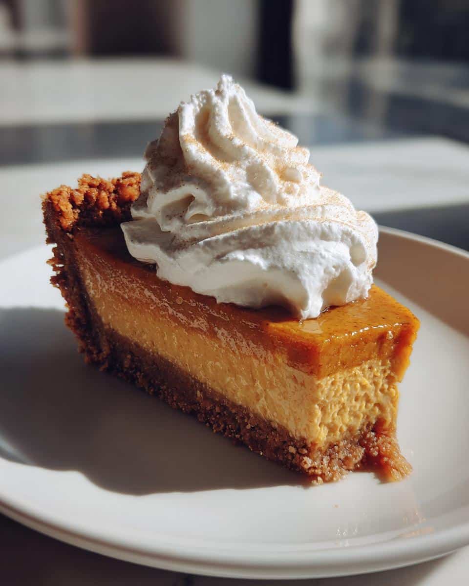 Silky Pumpkin Pie with Gingersnap Crust and Whipped Cream - detail 3