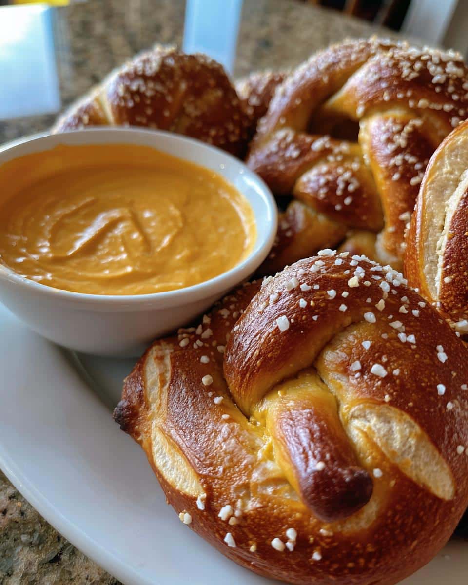 Soft Pumpkin Beer Pretzels with Chipotle Cheese Dip - detail 1