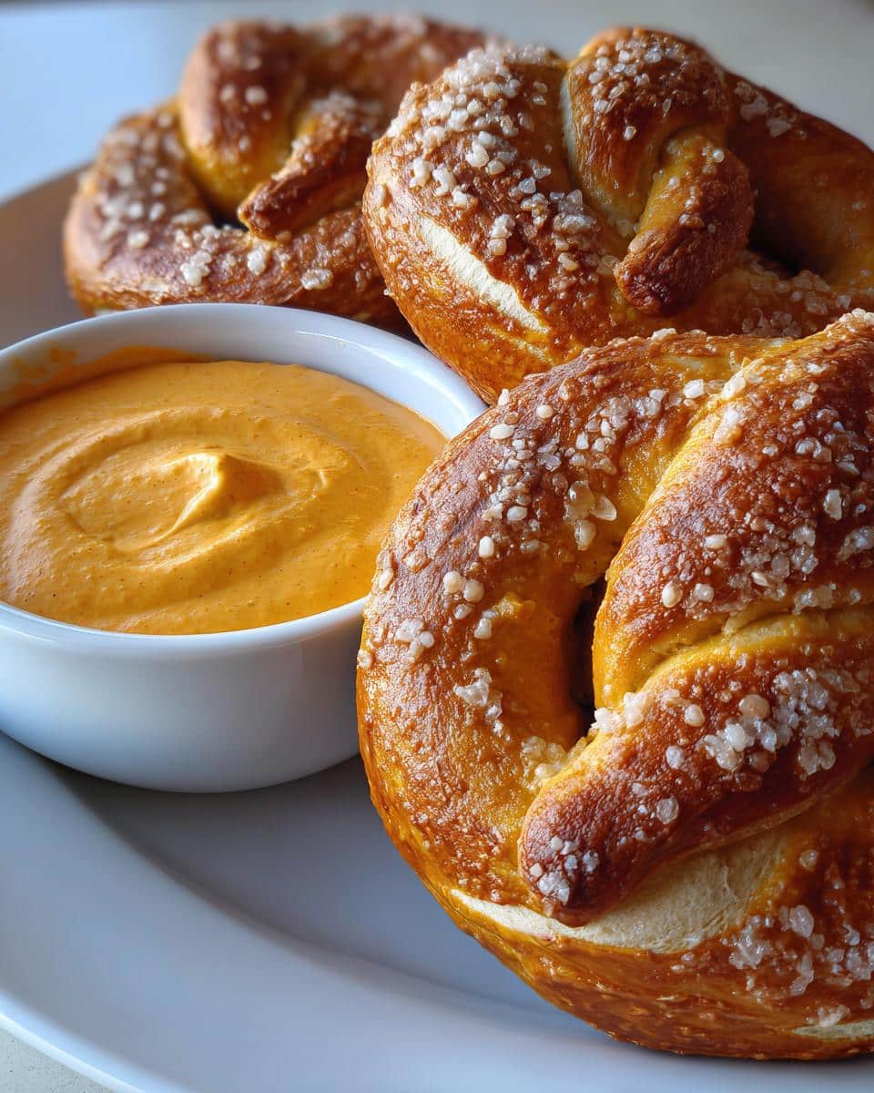 Soft Pumpkin Beer Pretzels with Chipotle Cheese Dip - detail 2