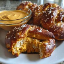 **Indulge in 8 Irresistible Soft Pumpkin Beer Pretzels with Chipotle Cheese Dip**