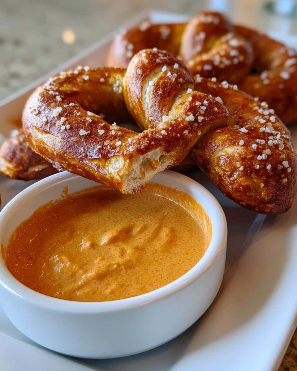 Soft Pumpkin Beer Pretzels with Chipotle Cheese Dip - detail 3