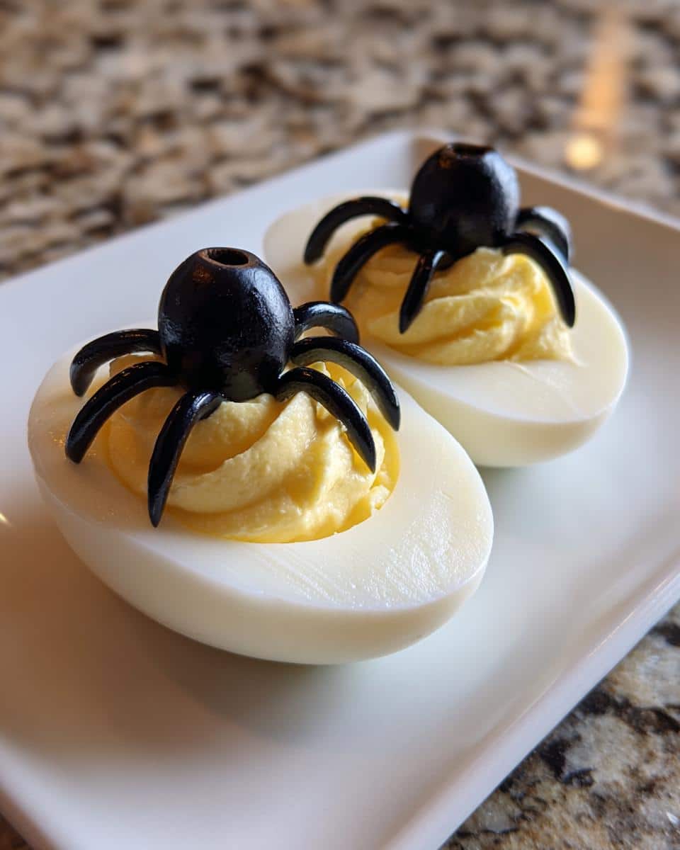 Spooky Spider Deviled Eggs for Halloween Party - detail 2
