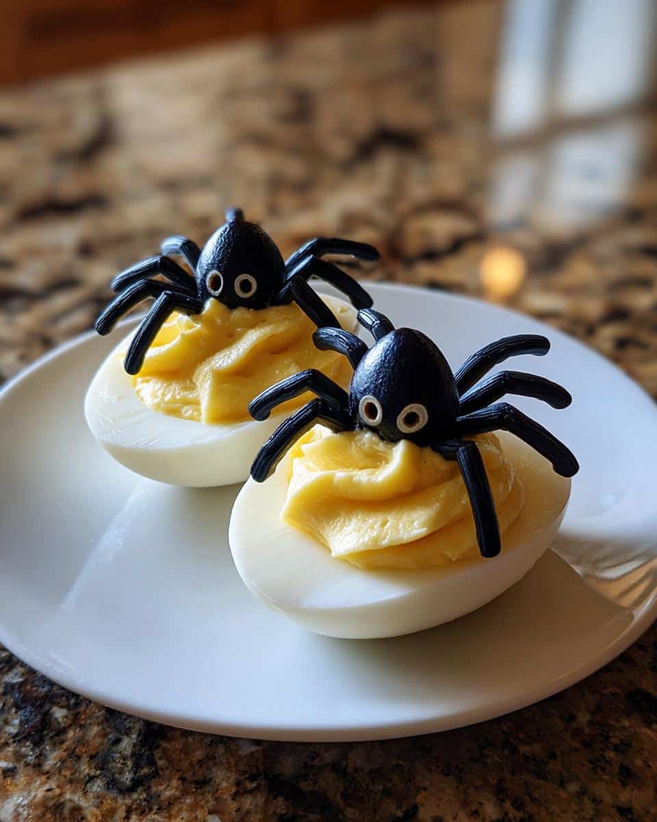 Spooky Spider Deviled Eggs for Halloween Party - detail 3