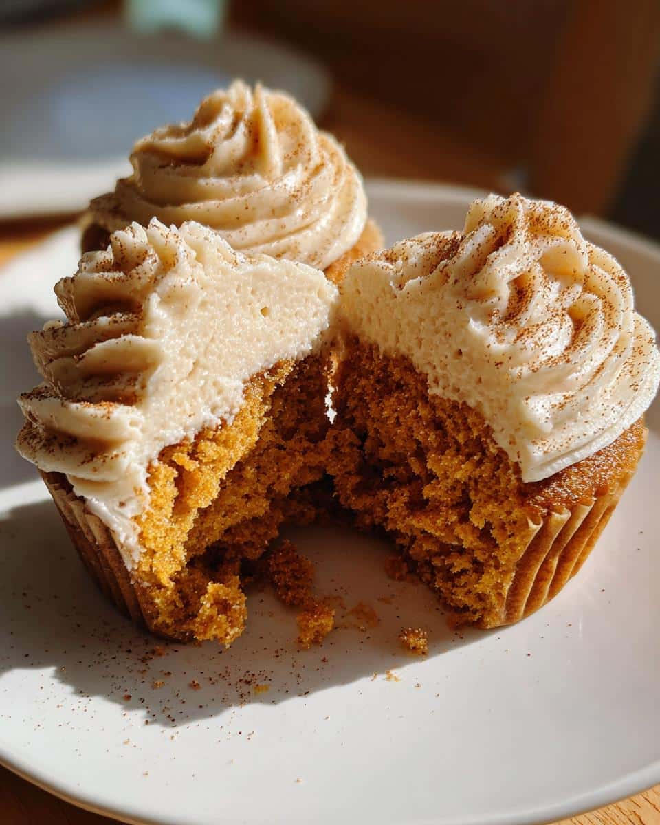 Vanilla Chai Pumpkin Latte Cupcakes with Maple Cream Cheese Frosting - detail 1