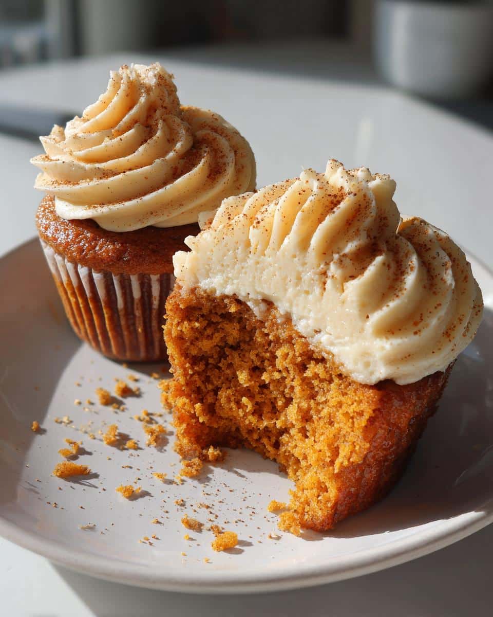 Vanilla Chai Pumpkin Latte Cupcakes with Maple Cream Cheese Frosting - detail 3