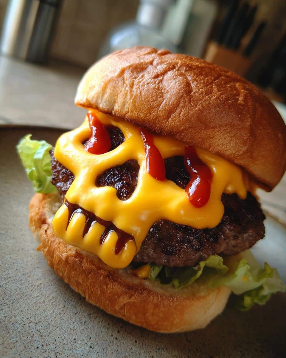 Cheeseburger Skulls Halloween Dinner - detail 2