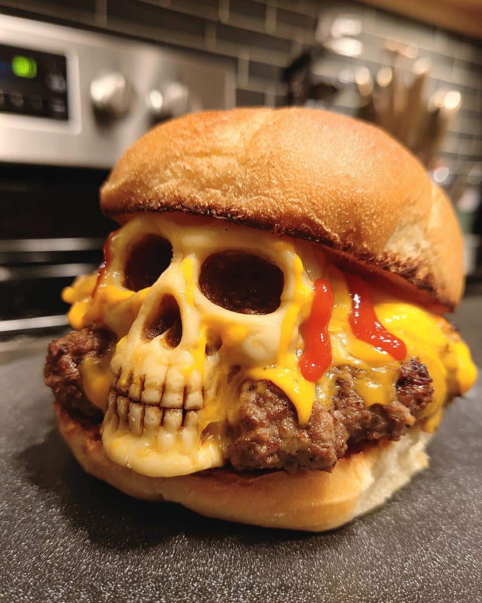 Cheeseburger Skulls Halloween Dinner - detail 3