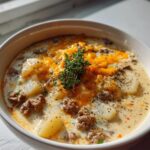 Cheesy Beef and Potato Soup