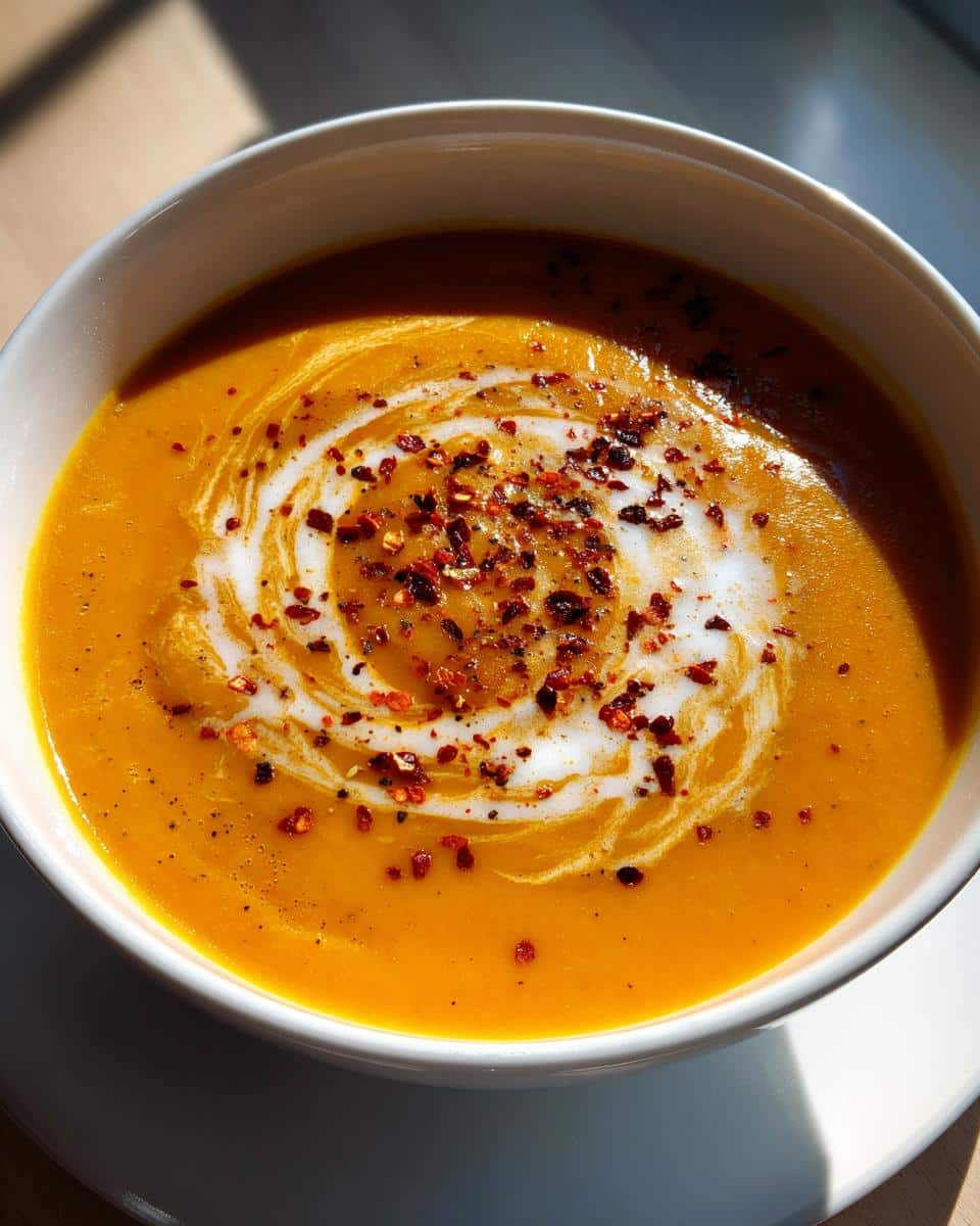 Creamy Spiced Sweet Potato Soup with Coconut, Lime & White - detail 1