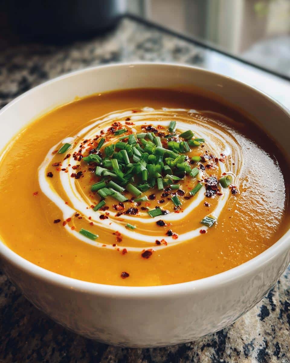 Creamy Spiced Sweet Potato Soup with Coconut, Lime & White - detail 3