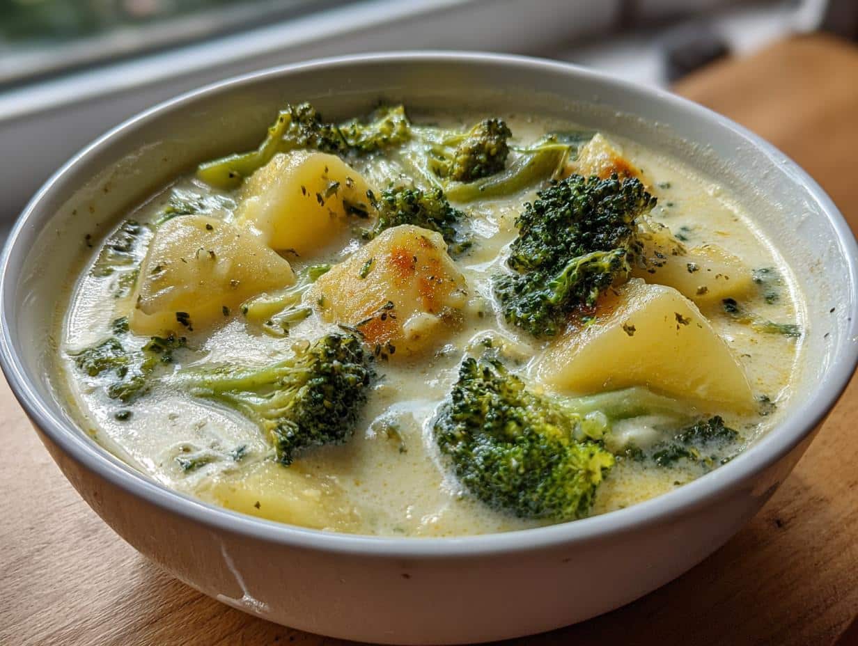50 Min Creamy Crockpot Potato Broccoli Cheddar Soup Bliss
