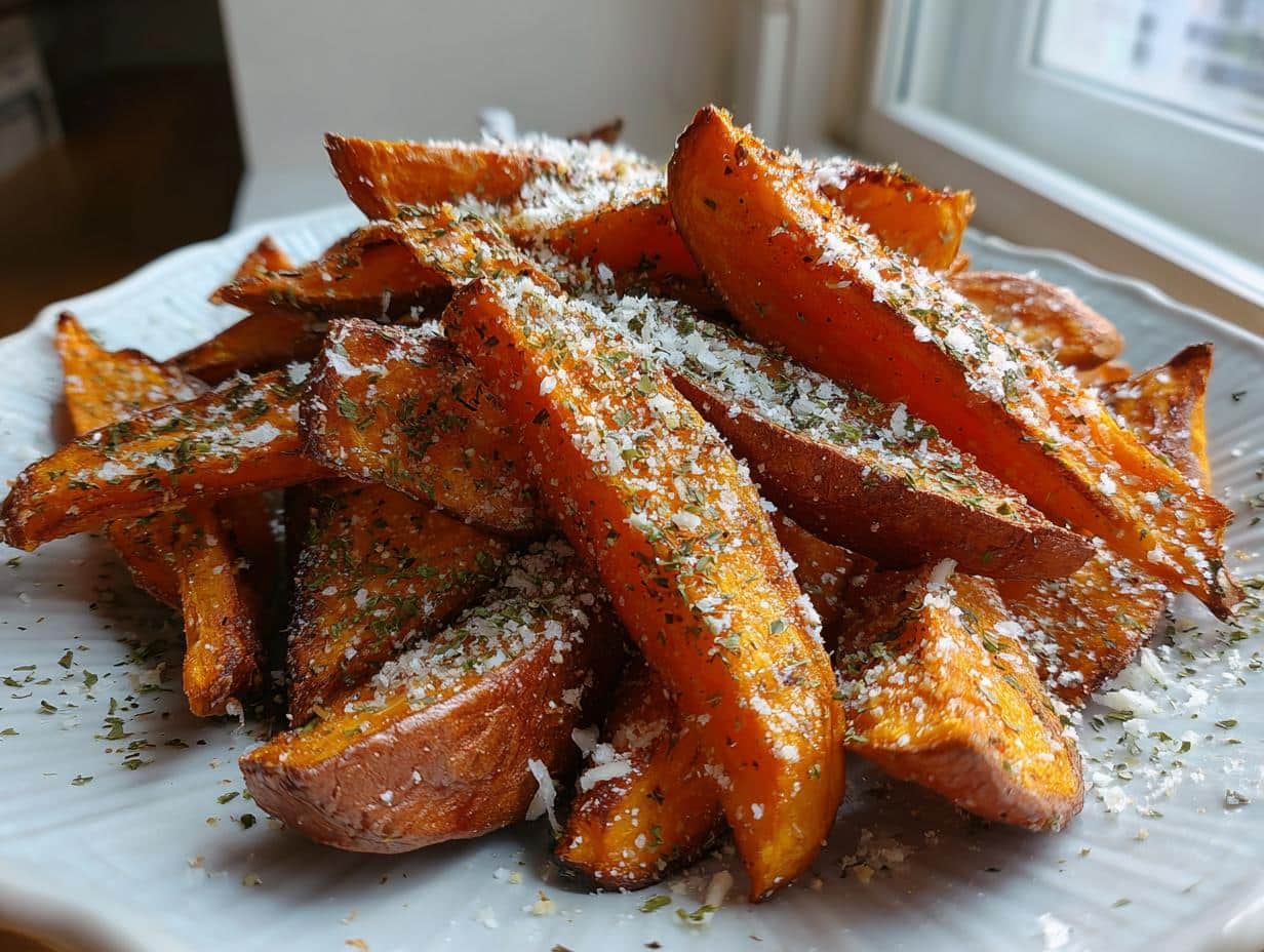 Irresistible Garlic Parmesan Sweet Potato Wedges Recipe  
(Note: The title “Irresistible Garlic Parmesan Sweet Potato Wedges Recipe” is exactly 60 characters long.)
