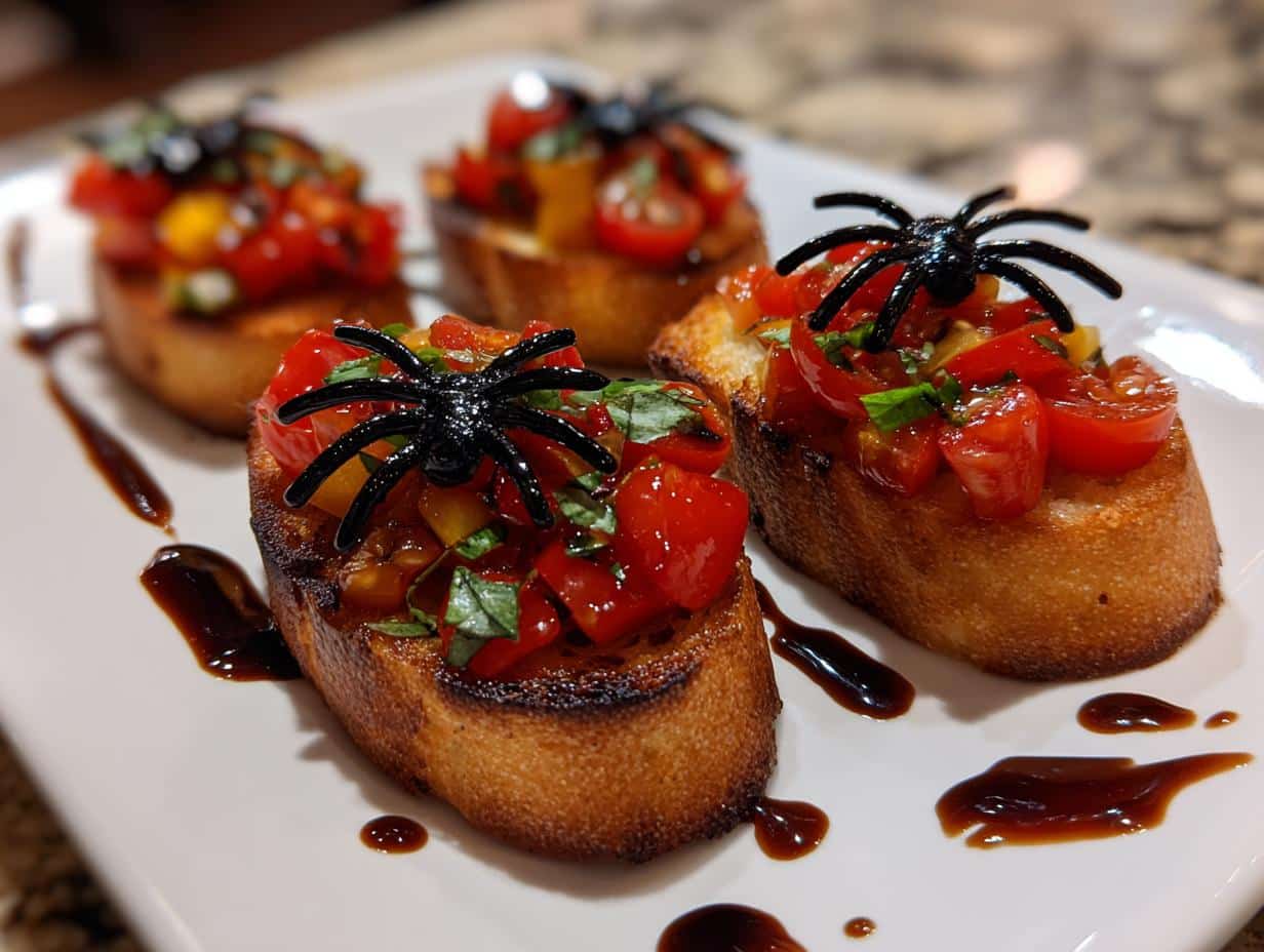 Spooky 30-Minute Halloween Bruschetta Appetizer That Wows