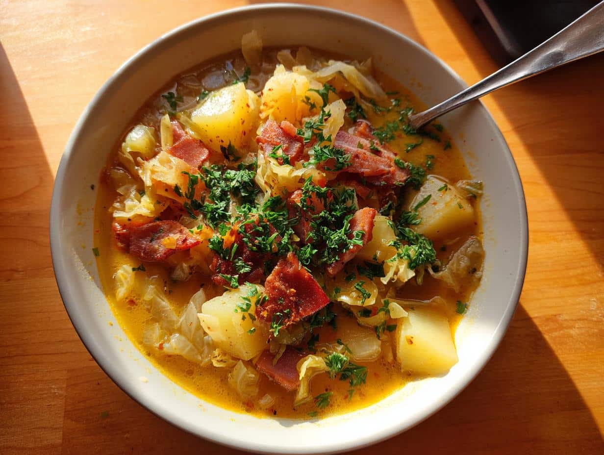 Hearty Irish Bacon Cabbage and Potato Soup in 40 Minutes