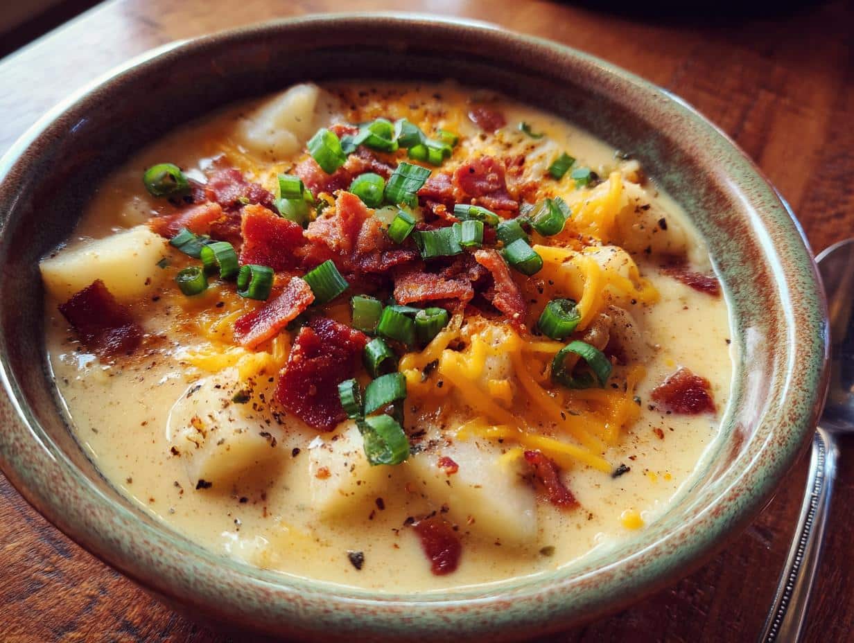 Ultimate Creamy Loaded Potato Soup Recipe in 4 Steps