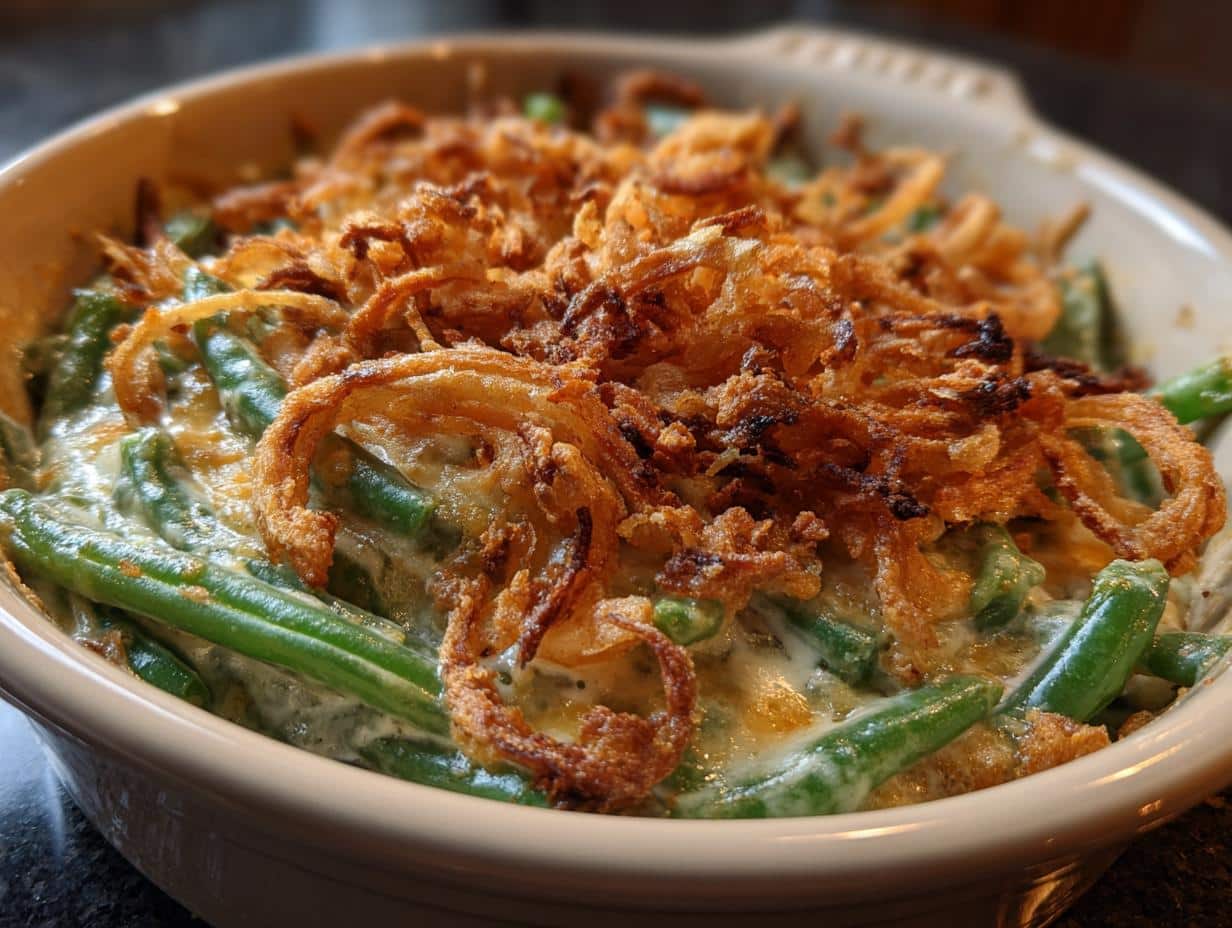10-Minute Classic Campbells Green Bean Casserole for Thanksgiving Bliss