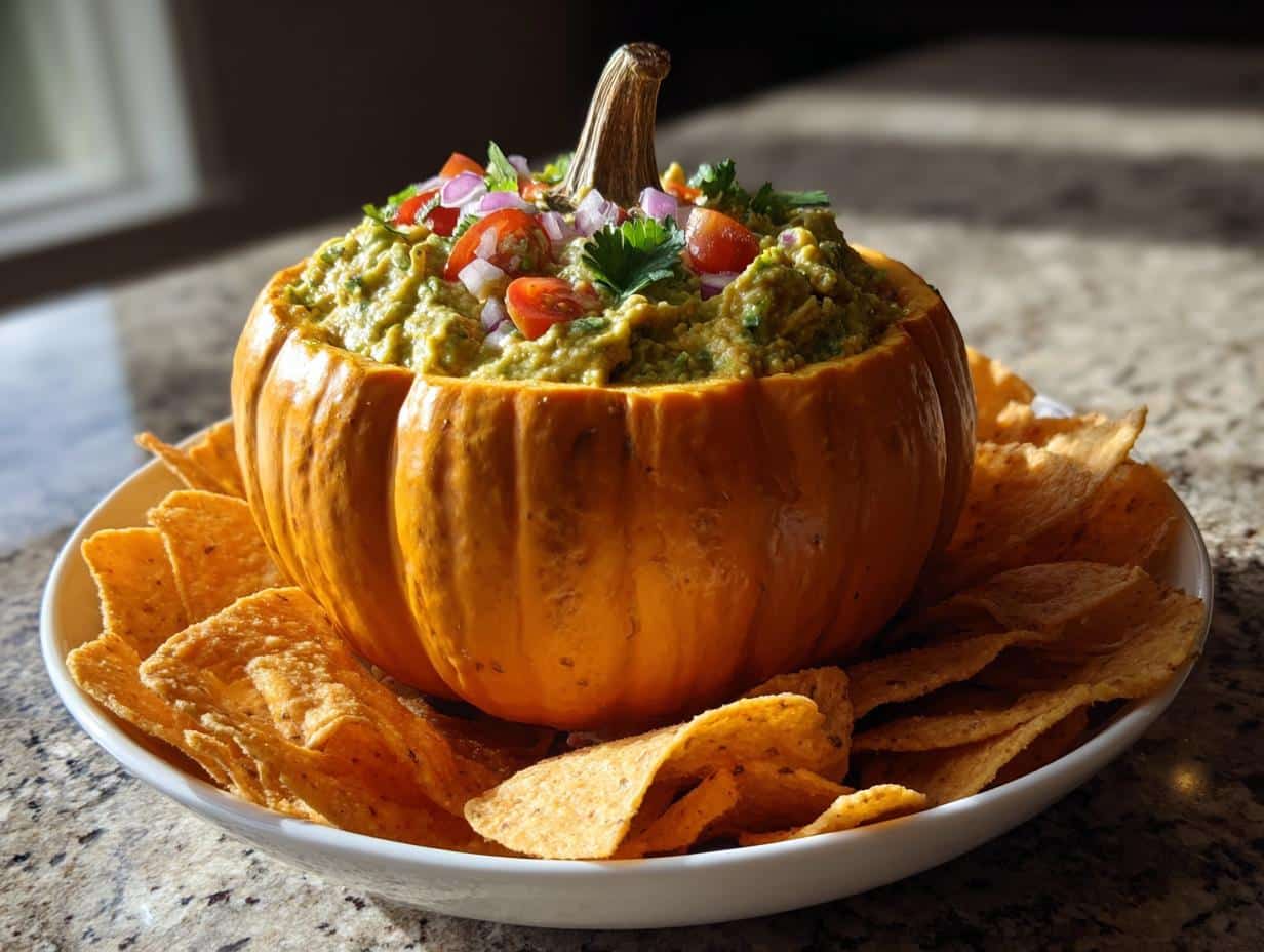 Spooky Puking Pumpkin Guacamole – 3 Ingredient Twist