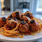 Spooky Spaghetti & Cheesy Monster Meatballs for a Hauntingly Good Meal