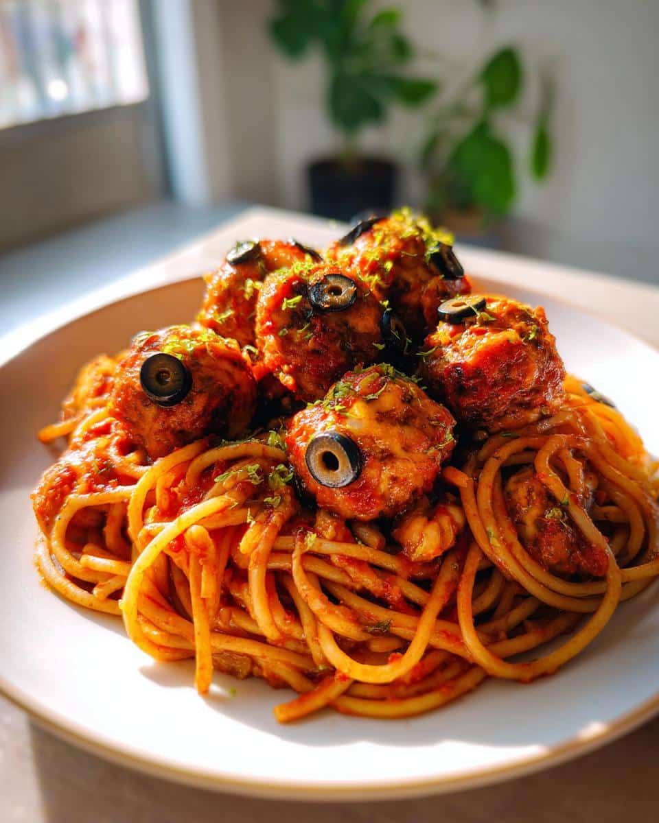 Spooky Spaghetti & Cheesy Monster Meatballs for a Hauntingly Good Meal - detail 2