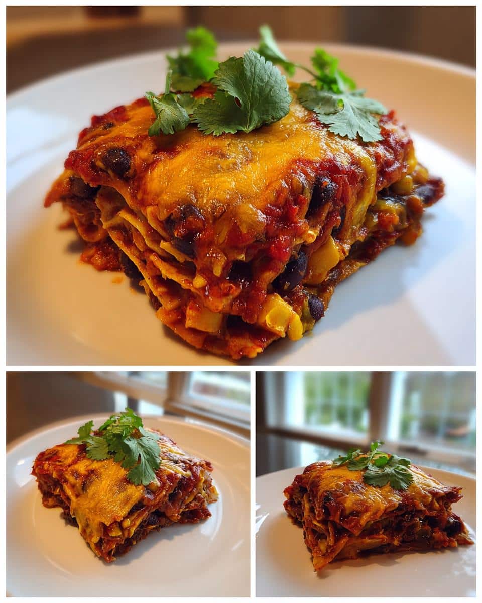 Sweet Potato and Black Bean Enchilada Casserole - detail 1