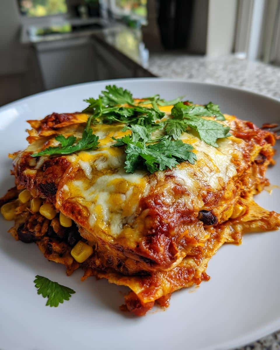 Sweet Potato and Black Bean Enchilada Casserole - detail 2