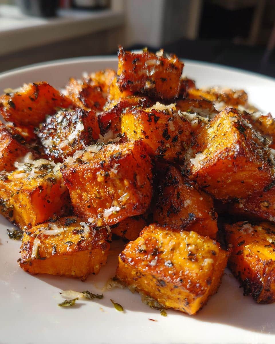Vegetable Side Dishes: Roasted Sweet Potatoes with Garlic and Parmesan - detail 2