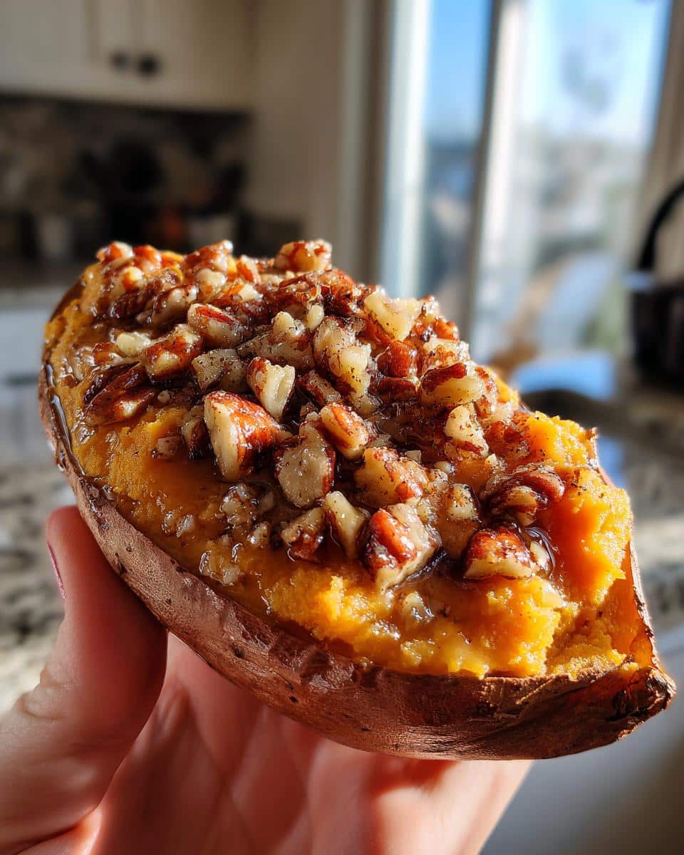 pecan pie twice-baked sweet potatoes - detail 1