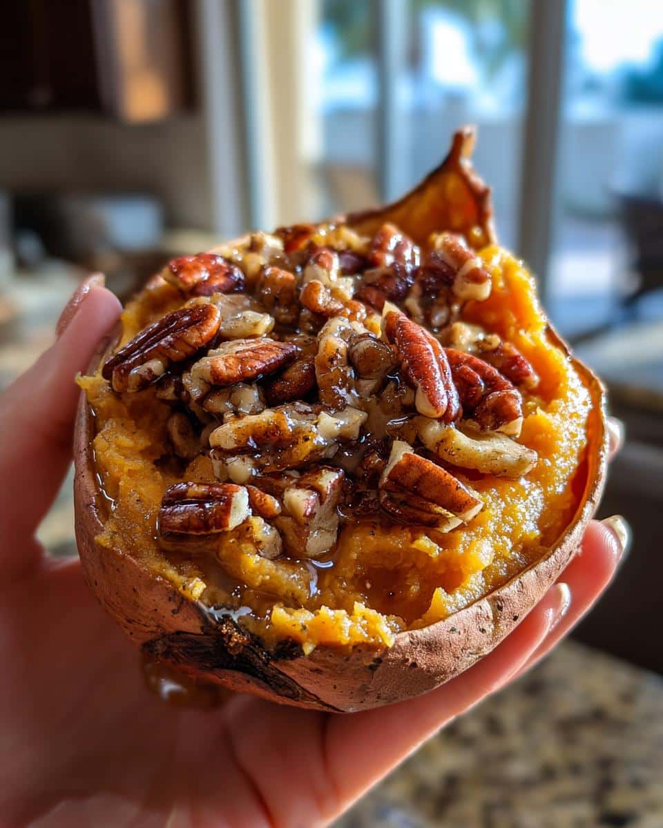 pecan pie twice-baked sweet potatoes - detail 2