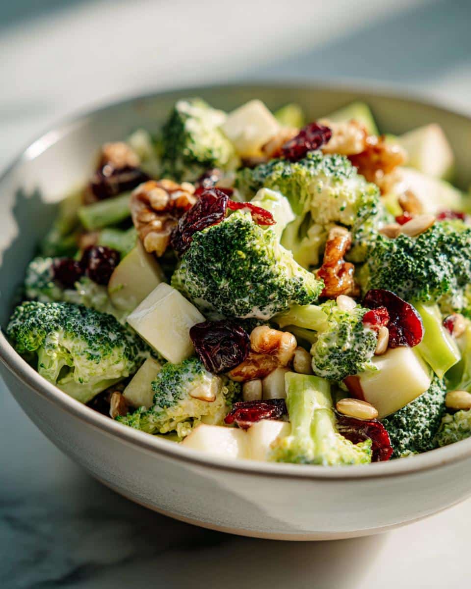 Irresistible Broccoli Apple Salad with 4 Crunchy Twists