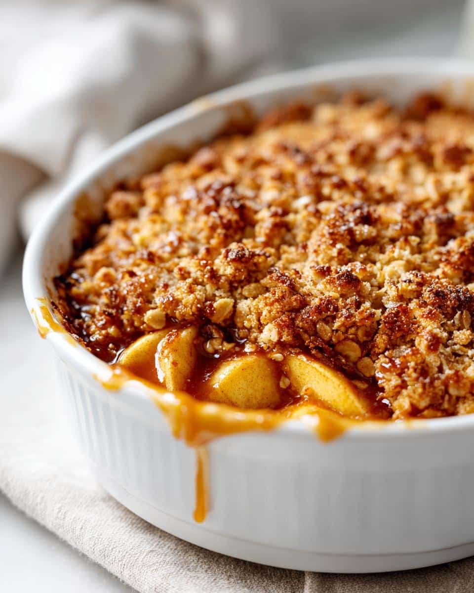 Irresistible Caramel Apple Crisp Recipe with 6 Tender Cups