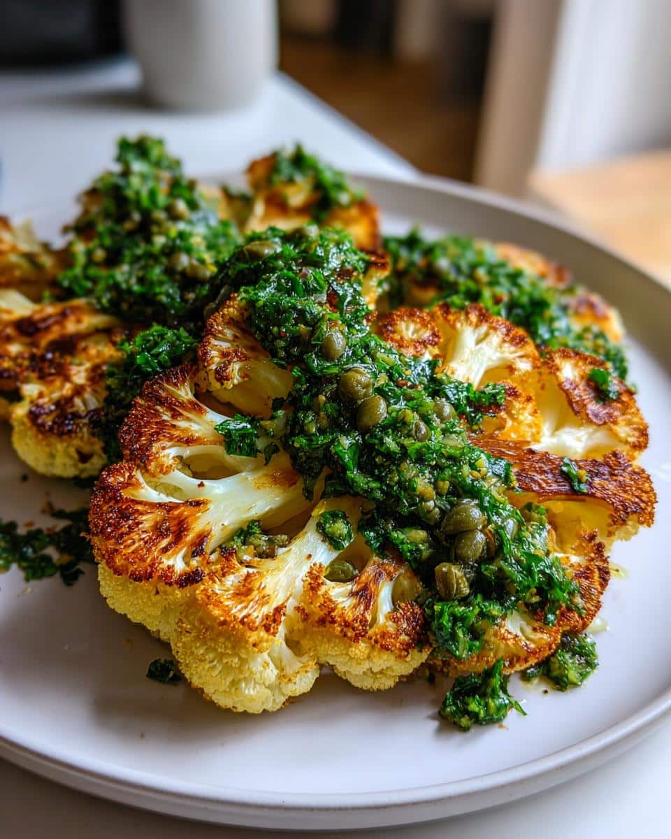 Cauliflower Steaks with Lemon Salsa Verde - detail 1