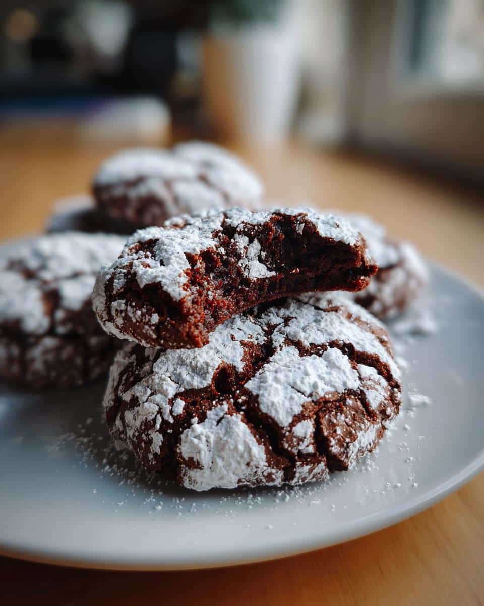 Irresistible Chocolate Crinkle Cookies with Fudgy Centers