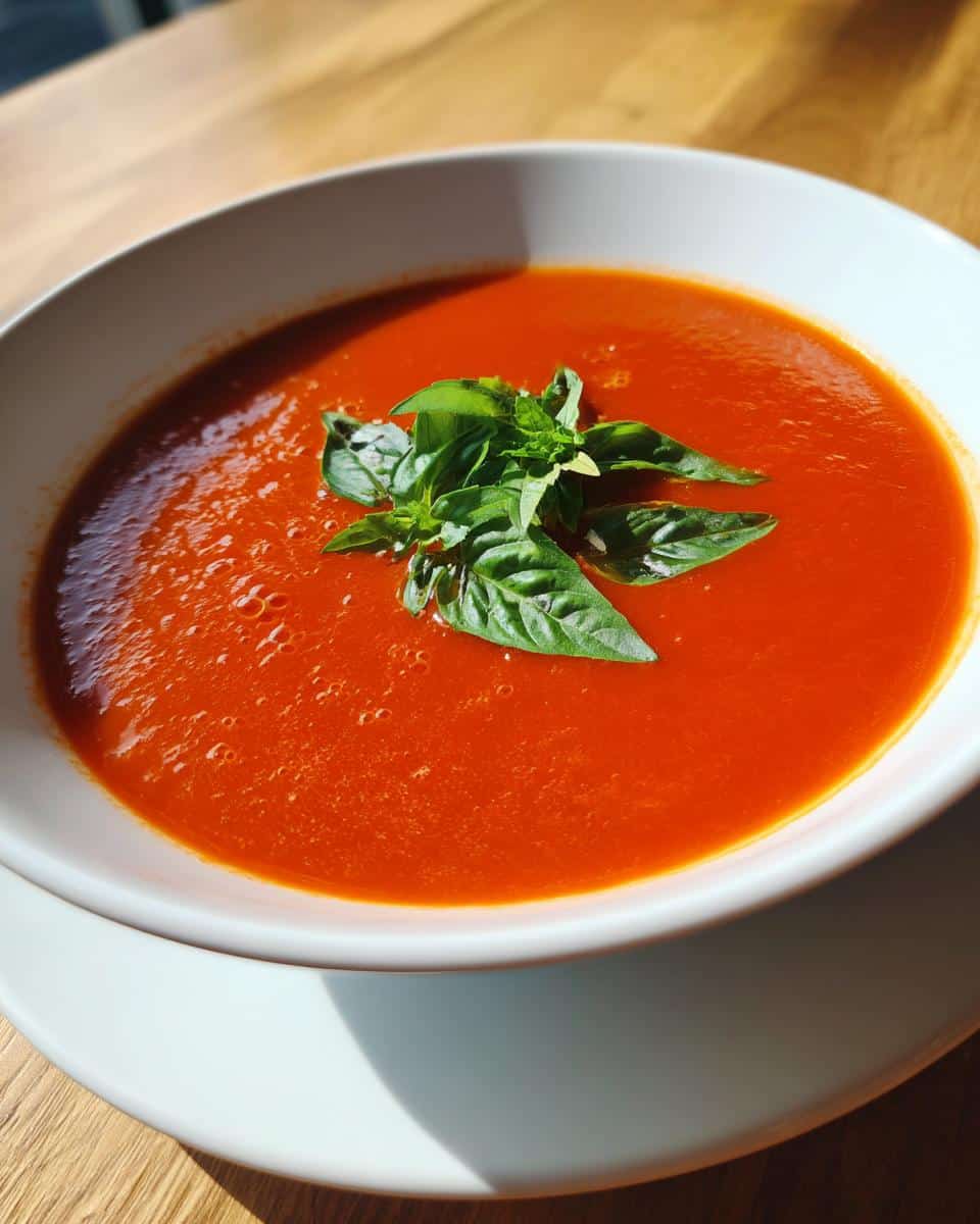 35-Minute Velvety Creamy Tomato Basil Soup Recipe