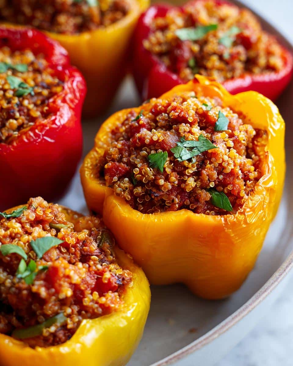 Hearty Tempeh Sausage Stuffed Peppers in 45 Minutes