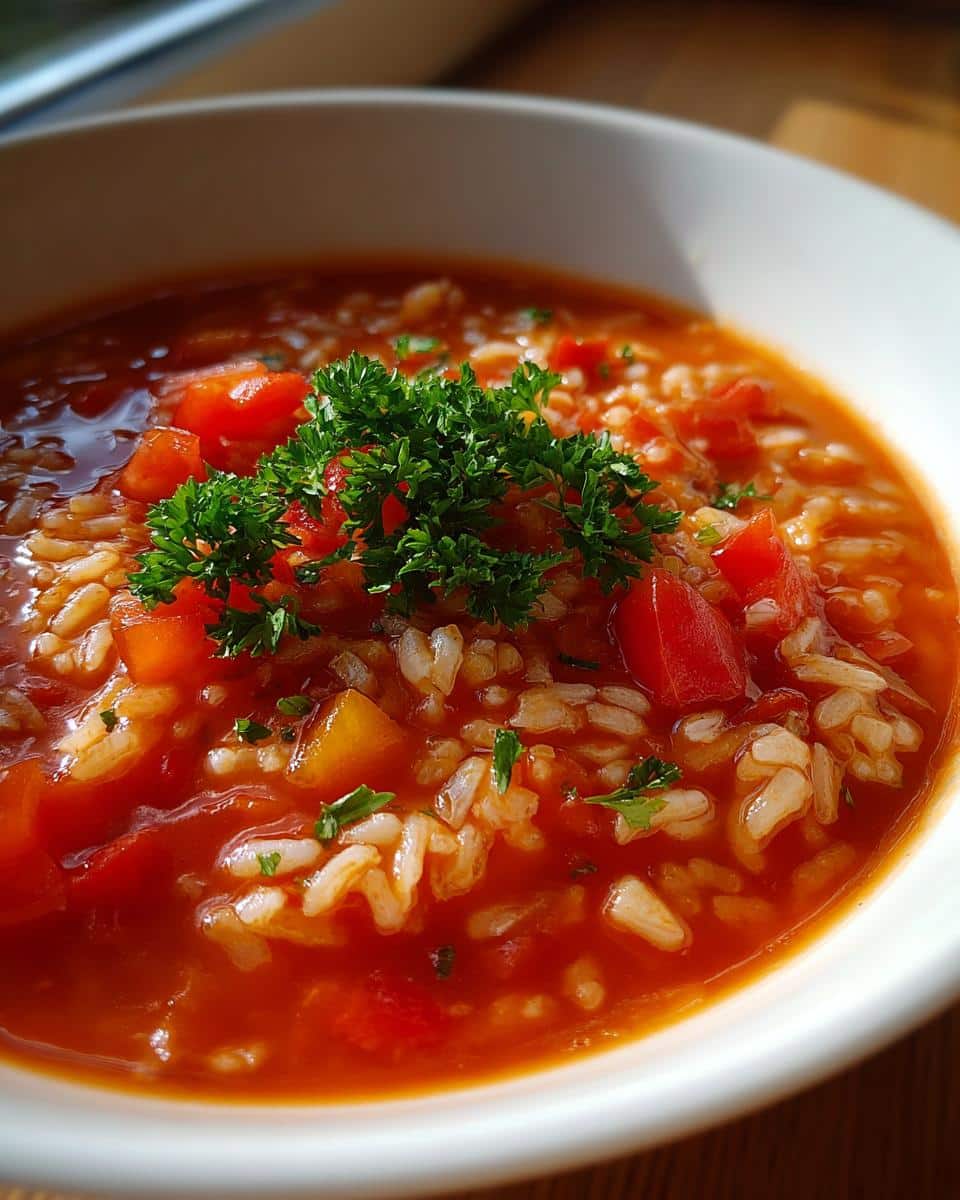 30-Minute Tomato-Rice Soup: Cozy Comfort in Every Bowl