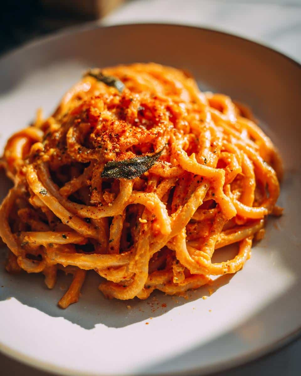 Vegan Creamy Butternut Squash Pasta - detail 1