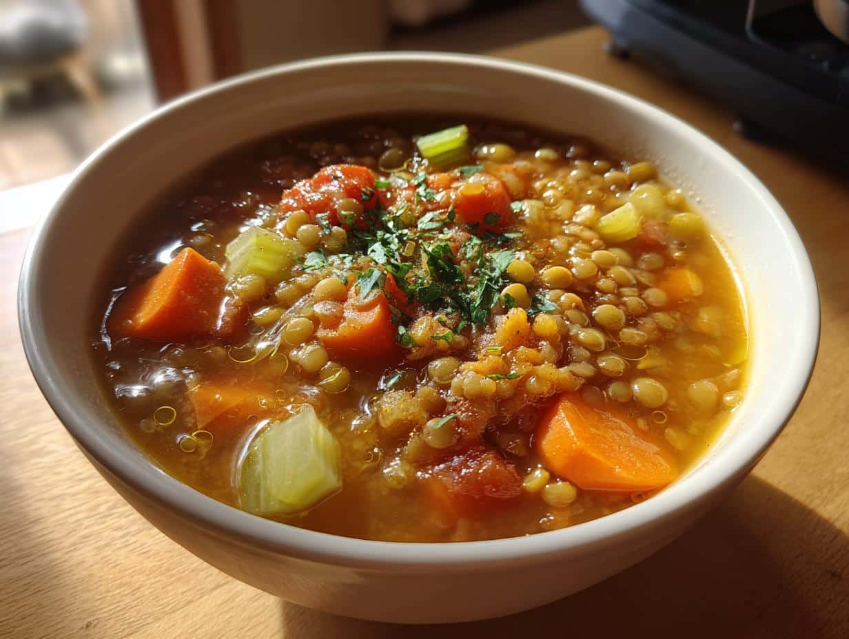 Hearty Vegan Lentil Soup Ready in Just 40 Minutes